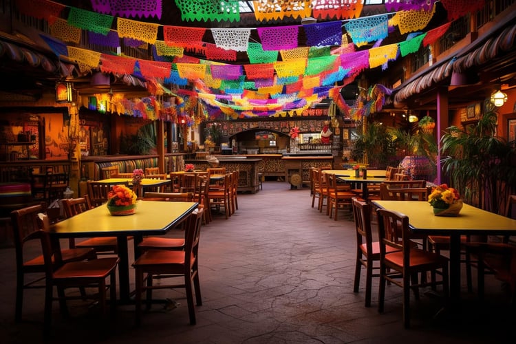 restaurante mexicano con decoracion